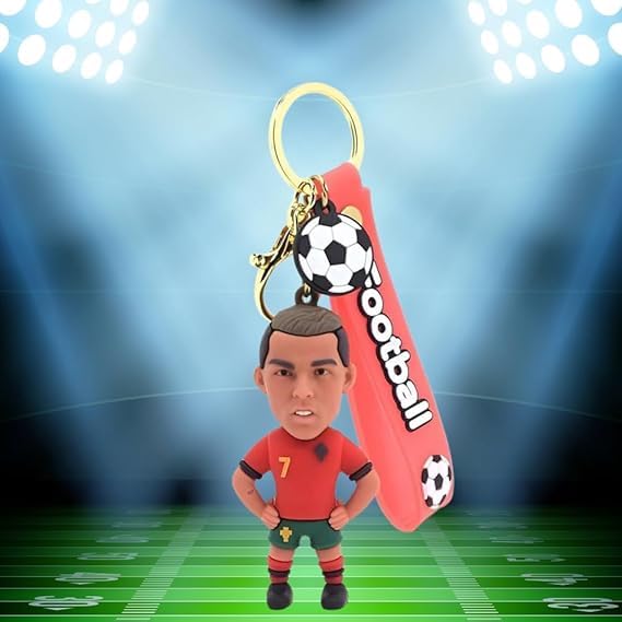 FowWelt Cartoon Characters Keychain for Girls & Boys – Cute Silicone Keyring Accessories | Key Purse, Backpack, Car Charm | Fun Anime Style Kids Gift | Lightweight & Durable (Ronaldo) - Image 5