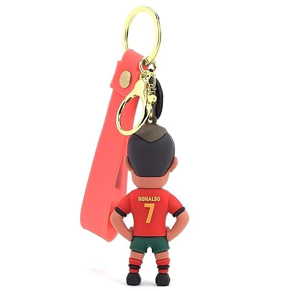 FowWelt Cartoon Characters Keychain for Girls & Boys – Cute Silicone Keyring Accessories | Key Purse, Backpack, Car Charm | Fun Anime Style Kids Gift | Lightweight & Durable (Ronaldo) - Image 4