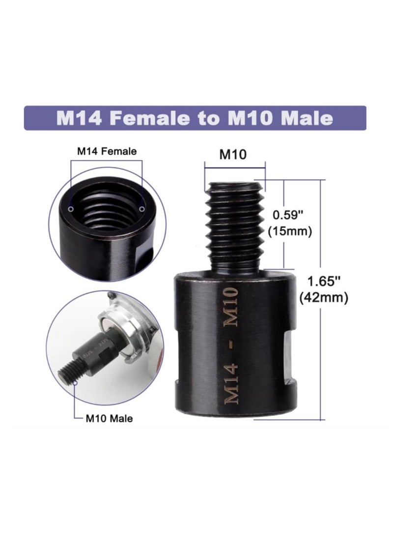 Yakumuz 2PCS Angle Grinder Attachments Adapter, Yakumuz M14 Female to 5/8"-11 / M10 Male Angle Grinder Converter Adapters Interface Connector Thread Adaptor for Rotary Polisher Drill Bit Connecting Tool - Image 2