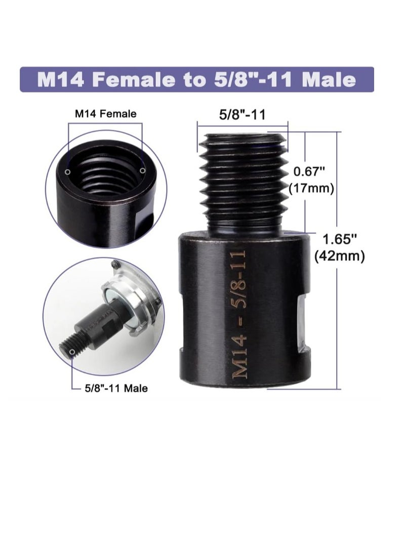 Yakumuz 2PCS Angle Grinder Attachments Adapter, Yakumuz M14 Female to 5/8"-11 / M10 Male Angle Grinder Converter Adapters Interface Connector Thread Adaptor for Rotary Polisher Drill Bit Connecting Tool - Image 3