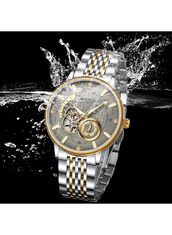 Binkada Men's Official Fully Automatic Mechanical Watch, Skeleton Tourbillon, High-end Business Waterproof Birthday Gift - Image 2