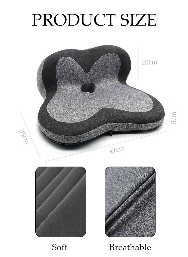 DUNISO Seat Cushion Memory Foam Cushion for Office Chair, Car Seat, Airplane, Bleacher - Sciatica & Hip & Coccyx Pain Relief Desk Chair Cushion for Long Sitting Office Workers, Car Drivers  - Image 4