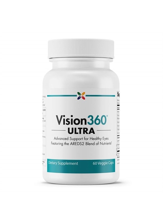 stop aging now Vision360 Ultra AREDS2 - Vision and Eye Health - Eases Eye Strain and Fatigue - Vitamin C, Vitamin E, Vitamin D3, Vitamin B2 and B12, Zinc, Copper, Astaxanthin, Lutein - 60 Vcaps  - Image 1
