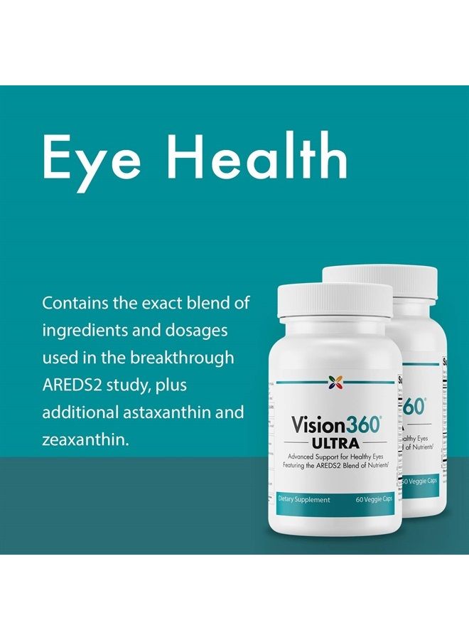 stop aging now Vision360 Ultra AREDS2 - Vision and Eye Health - Eases Eye Strain and Fatigue - Vitamin C, Vitamin E, Vitamin D3, Vitamin B2 and B12, Zinc, Copper, Astaxanthin, Lutein - 60 Vcaps  - Image 2