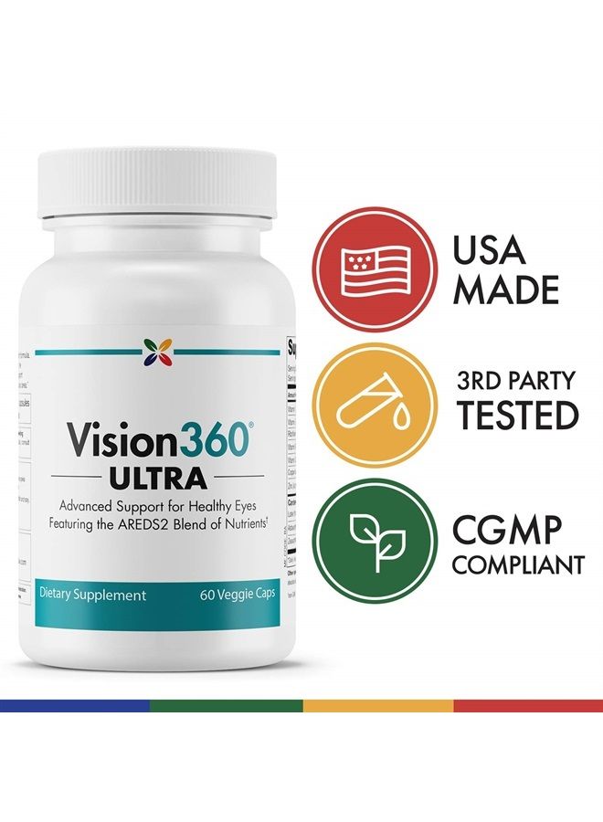 stop aging now Vision360 Ultra AREDS2 - Vision and Eye Health - Eases Eye Strain and Fatigue - Vitamin C, Vitamin E, Vitamin D3, Vitamin B2 and B12, Zinc, Copper, Astaxanthin, Lutein - 60 Vcaps  - Image 4