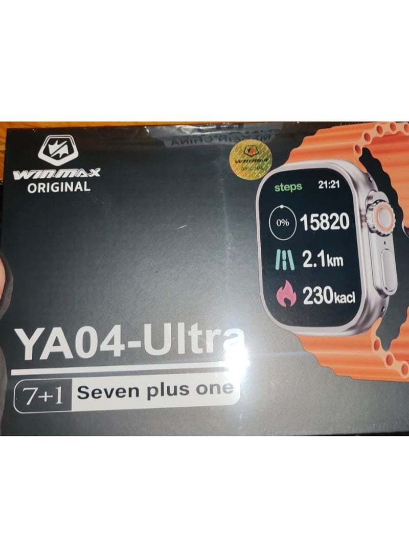 ساعة ذكية 7 في 1/ للرجال والنساء / مع 7 اساور اضافية عالية الجودة بمينا 49 ملم مع شاحن سريع استمتع بالحياة مع الموضة؛ ناعمة للغاية ومريحة بعد الارتداء، متعدد الألوان