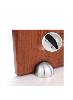 Y&D Floor Mount Door Stopper, Stainless Steel Doorstops Catch Tape/Punch Holder, with Rubber Bumper Tip Half Moon Oval Wall Protector, for Hotel Home Office Bedroom Living Bath Room  - Image 1
