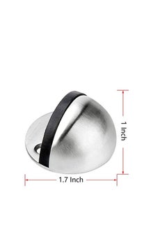 Y&D Floor Mount Door Stopper, Stainless Steel Doorstops Catch Tape/Punch Holder, with Rubber Bumper Tip Half Moon Oval Wall Protector, for Hotel Home Office Bedroom Living Bath Room  - Image 2