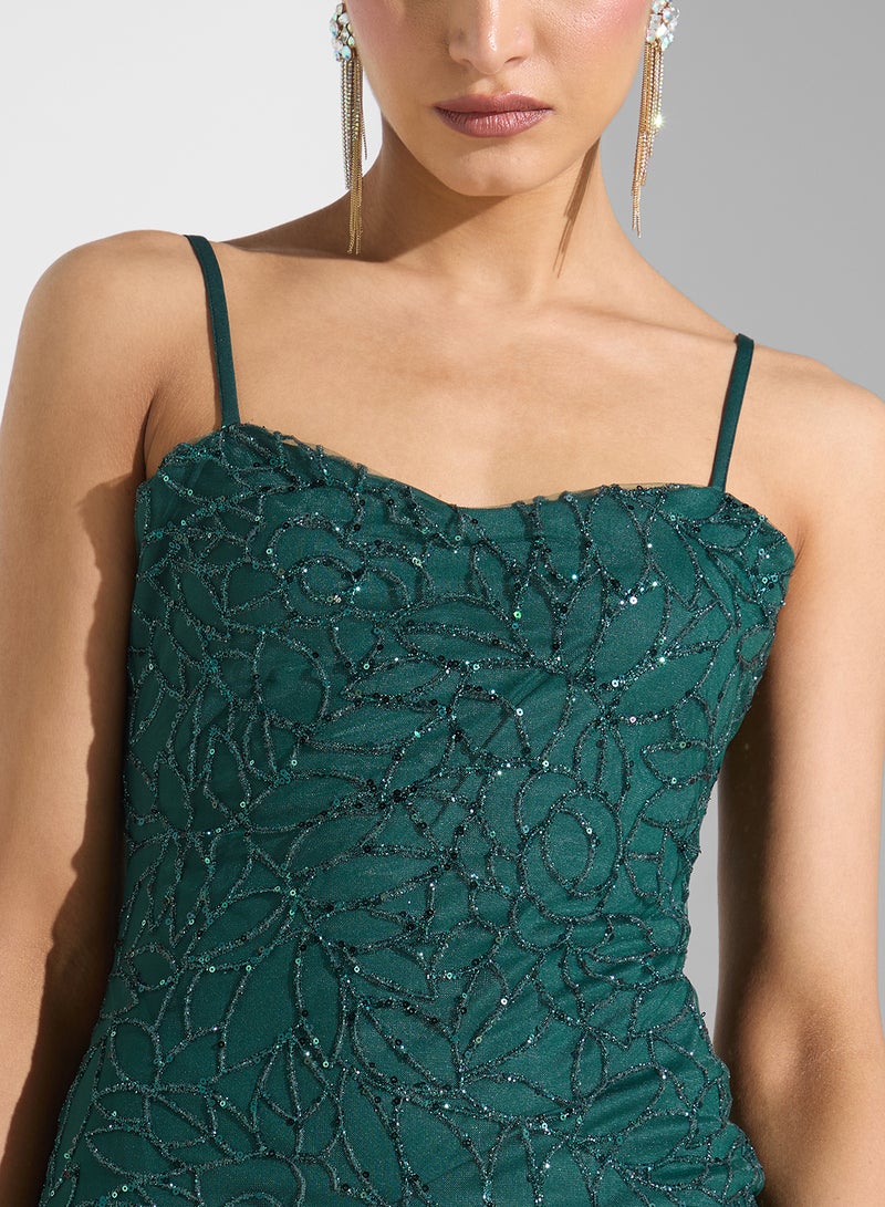Ella Limited Edition Strappy Bodycon Shimmer  Dress - Image 3