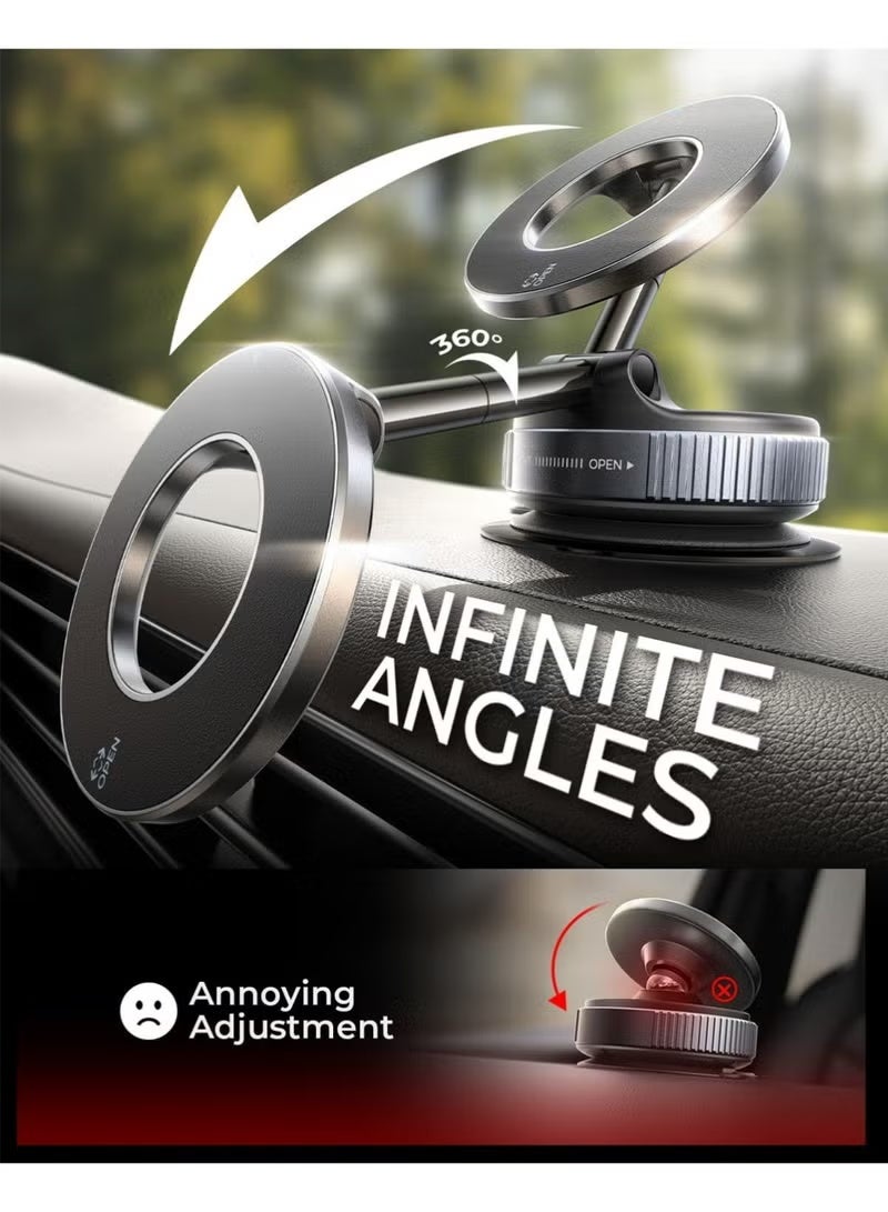infino 2025 Vacuum Magnetic Car Phone Mount,Strong Magnetic Phone Holder for Car Dashboard, Vacuum Magnetic Car Phone Mount,infino N54 Vacuum Suction Cup Mount with 360° Rotation & Anti-Shake - Universal Hands-Free Compatible with All Smartphones, Ideal for Car, Gym, Mirror, Smooth Surface (Sleek Blue) - Image 5