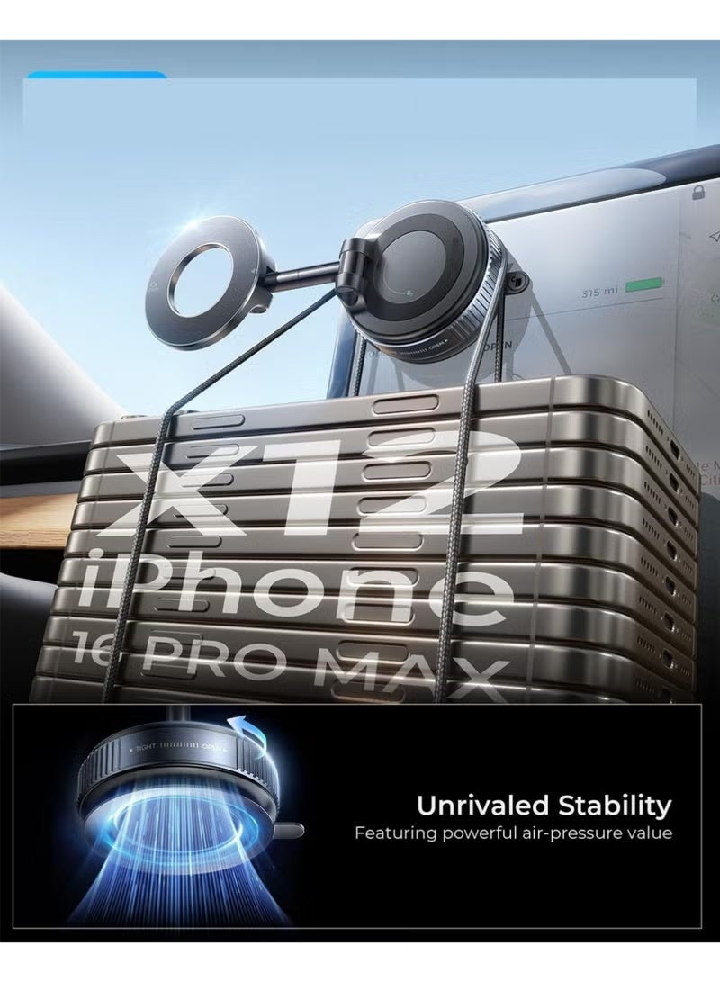 infino 2025 Vacuum Magnetic Car Phone Mount,Strong Magnetic Phone Holder for Car Dashboard, Vacuum Magnetic Car Phone Mount,infino N54 Vacuum Suction Cup Mount with 360° Rotation & Anti-Shake - Universal Hands-Free Compatible with All Smartphones, Ideal for Car, Gym, Mirror, Smooth Surface (Sleek Blue) - Image 4