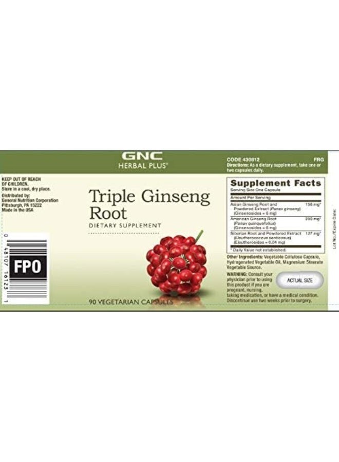 GNC Herbal Plus Triple Ginseng Root - Image 2