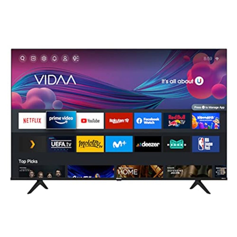 تلفزيون ذكي 43 بوصة 4K UHD مع Dolby Vision HDR، DTS Virtual:X Audio، YouTube Netflix Freeview Play، Alexa مدمج، بلوتوث WiFi، أسود للترفيه المنزلي في غرفة المعيشة، ضمان لمدة عام - Image 1