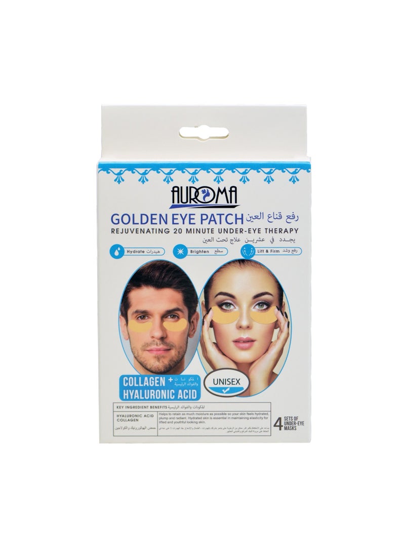 AUROMA Pack of 12 Eye Masks for Dark Circles and Puffiness,  Under Eye Patches for Puffy Eyes Treatment, Under Eye Gel Pads Collagen for Eye Bags Treatment, Gel Eye Mask Skincare, Gold  - Image 4