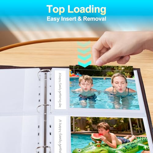 Zofly 30 Pack 5x7 Photo Album Refill Pages for 3 Ring Binder,Ultra-Clear Photo Sleeves Holding 120 Pictures, Double-Sided 2 Pockets Photo Pages, Photo Sheet Protector for Photos and Postcards - Image 5