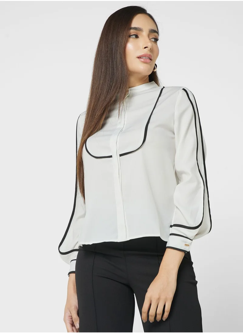 ELLA Contrast Seam Detail Blouse