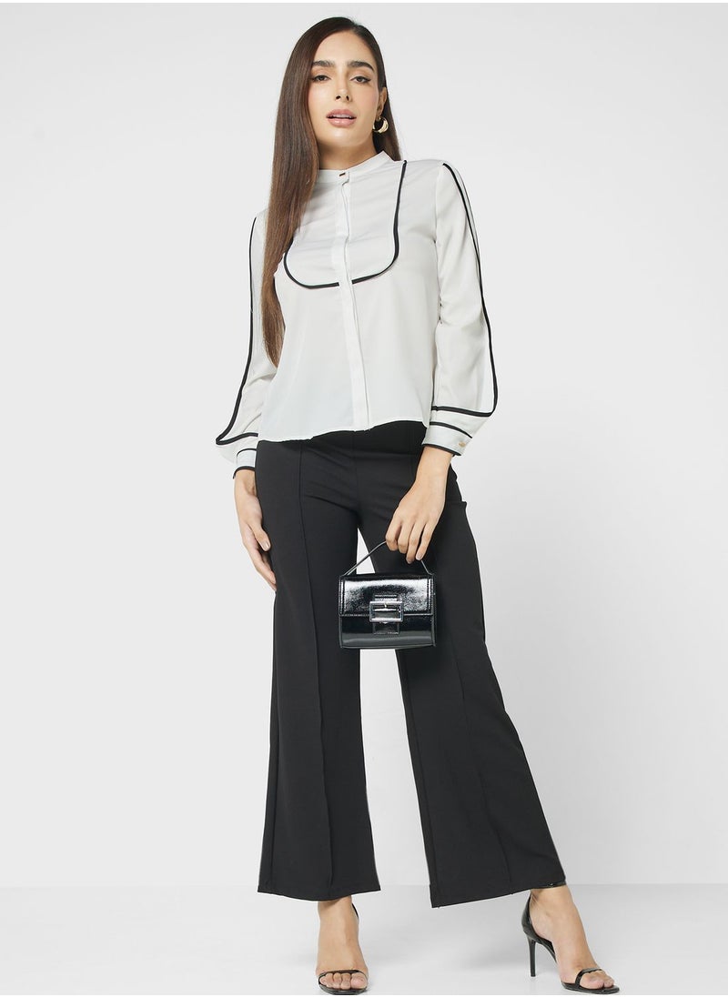 ELLA Contrast Seam Detail Blouse  - Image 4