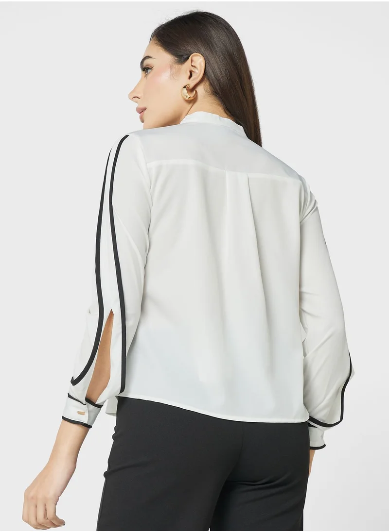 ELLA Contrast Seam Detail Blouse