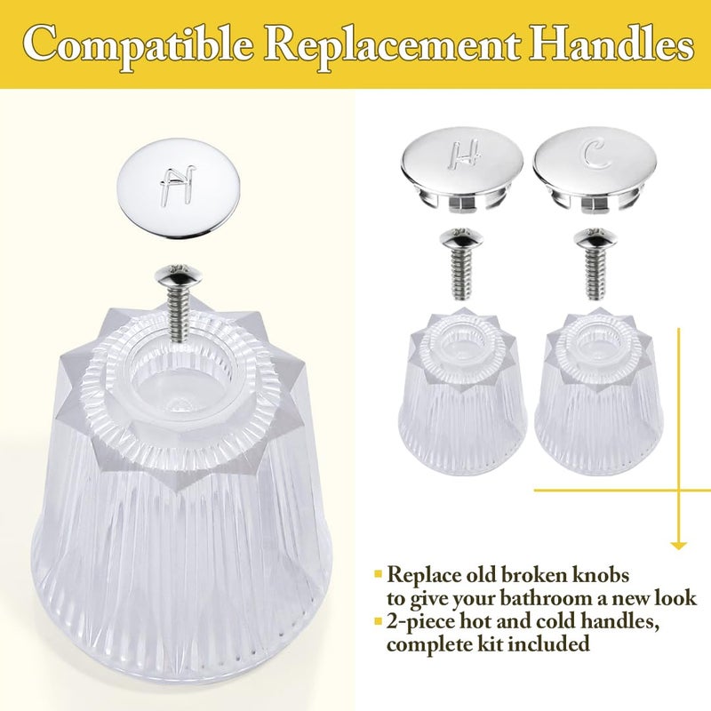 hansengroe Shower Handle Replacement Compatible with Price Pfister Contessa and Windsor Bathtub Faucet Handles and Shower Handles Hot and Cold, Shower Knobs 2 Piece Replacement Part - Image 4