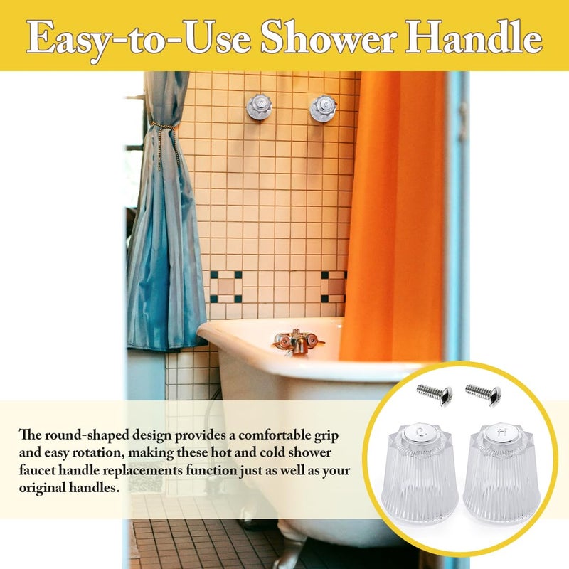 hansengroe Shower Handle Replacement Compatible with Price Pfister Contessa and Windsor Bathtub Faucet Handles and Shower Handles Hot and Cold, Shower Knobs 2 Piece Replacement Part - Image 5