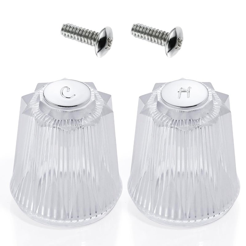hansengroe Shower Handle Replacement Compatible with Price Pfister Contessa and Windsor Bathtub Faucet Handles and Shower Handles Hot and Cold, Shower Knobs 2 Piece Replacement Part - Image 1