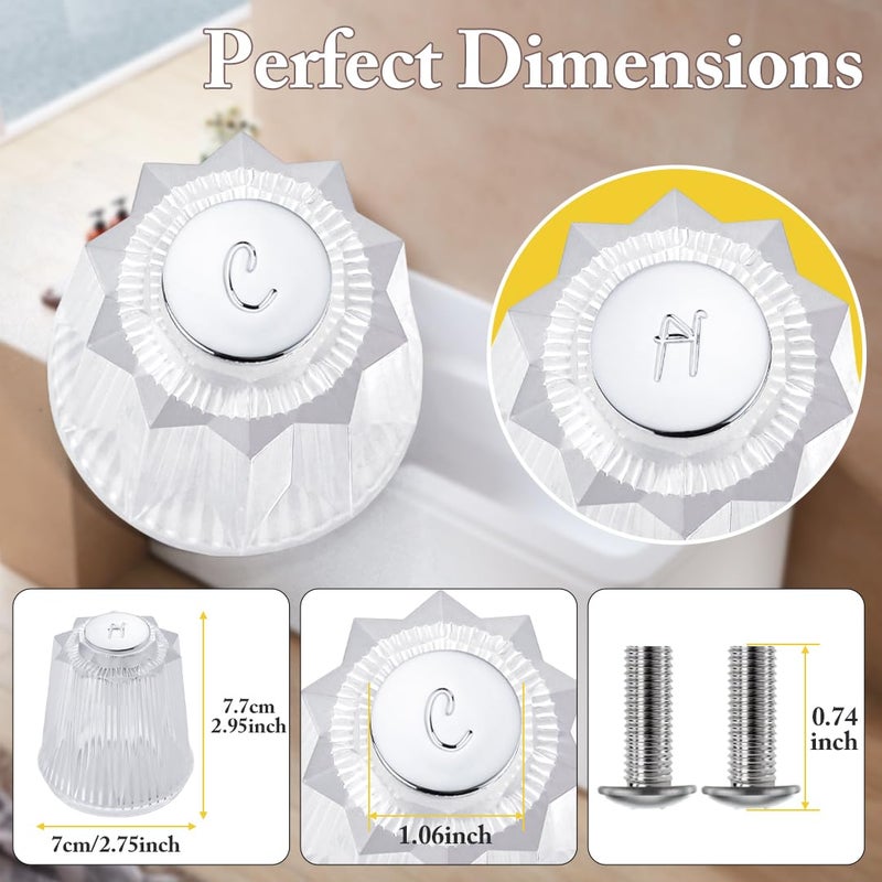 hansengroe Shower Handle Replacement Compatible with Price Pfister Contessa and Windsor Bathtub Faucet Handles and Shower Handles Hot and Cold, Shower Knobs 2 Piece Replacement Part - Image 2