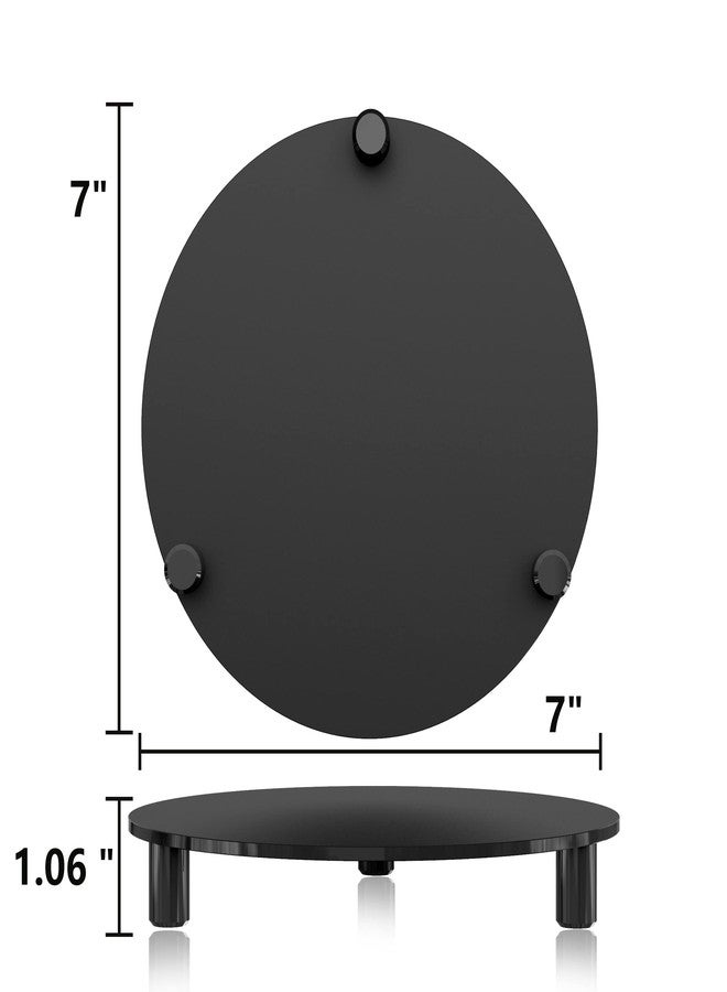 SVENJBB Black Round Pedestal Riser Board 7 Inch 2-Pack, Decorative Acrylic Display Stand for Home and Kitchen Counter Décor, Waterproof Display Tray for Plants and Bathroom - Image 4
