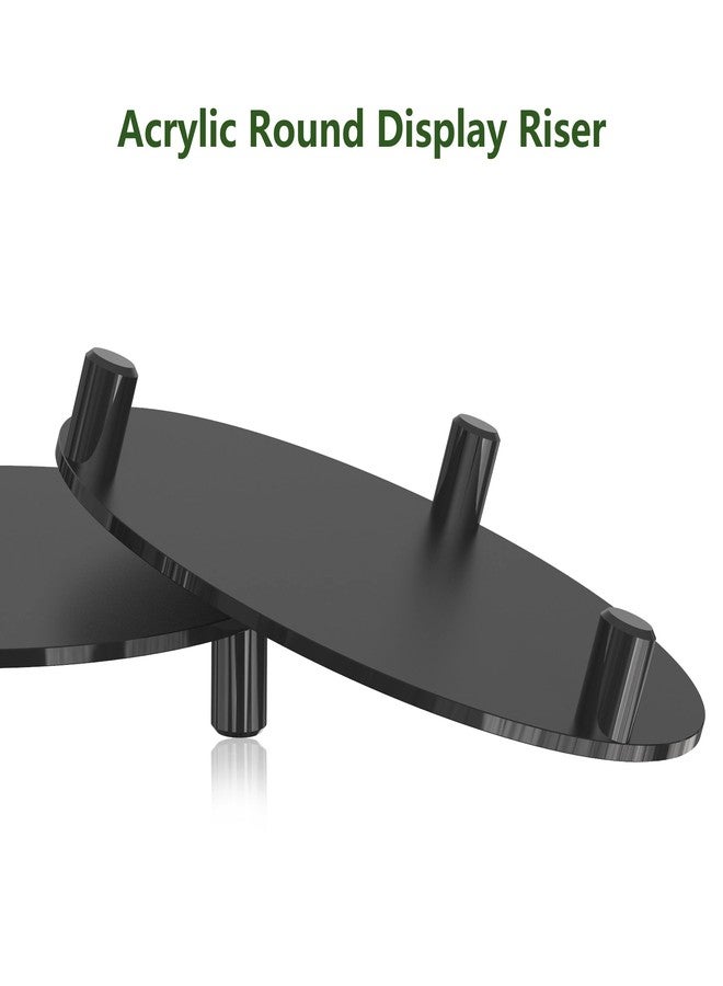 SVENJBB Black Round Pedestal Riser Board 7 Inch 2-Pack, Decorative Acrylic Display Stand for Home and Kitchen Counter Décor, Waterproof Display Tray for Plants and Bathroom - Image 5