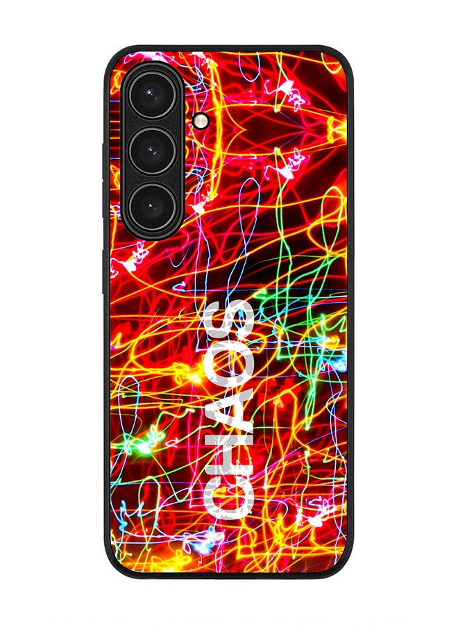 Stylizedd حافظة حواف سوداء متينة لهاتف سامسونج جالاكسي S24 FE، حافظة مرنة رقيقة من المطاط TPU - فوضى - Image 1