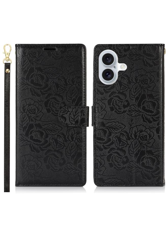 اس-توب جراب هاتف جلدي مطبوع عليه زهور الفاوانيا لهاتف iPhone 16 - Image 2