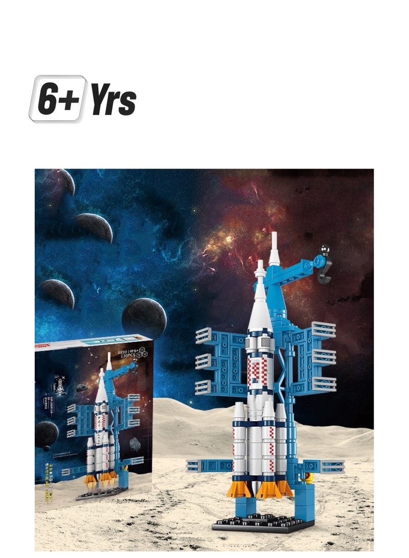 130-Piece Aviation Rocket Building Blocks Toys, Dream Models, Train Hands-On Skills Develop Intelligence And Stimulate Creativity  - Image 1