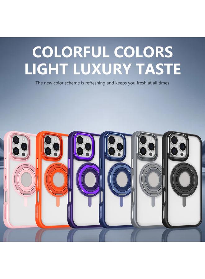 اس-توب جراب لهاتف iPhone 16 Plus، جراب شفاف بملمس الجلد، جراب هاتف دوار 360 درجة من السيليكون مع حامل حلقي - Image 2