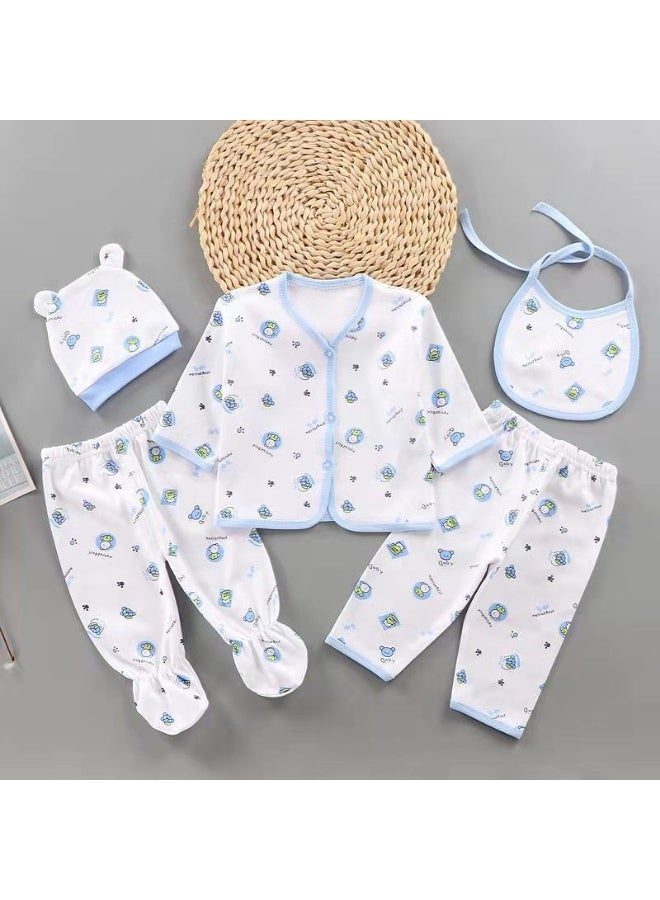 طقم ملابس أطفال حديثي الولادة مكون من 5 قطع – أساسيات قطنية 100٪ للأولاد والبنات (0–3 أشهر) من أنامي