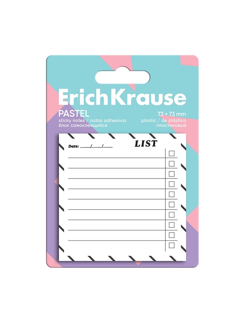 20-Sheet Plastic To-Do List Sticky Notes 73x73mm Size