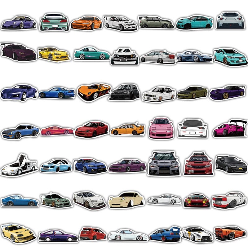 DULEFUN 100pcs JDM Car Stickers, Racing Sport Car Stickers Vinyl Waterproof for Water Bottles Laptop Guitar Skateboard Scrapbook JDM Decals Car Stickers for Men Teens Adults Kids - Image 3
