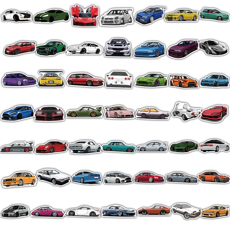 DULEFUN 100pcs JDM Car Stickers, Racing Sport Car Stickers Vinyl Waterproof for Water Bottles Laptop Guitar Skateboard Scrapbook JDM Decals Car Stickers for Men Teens Adults Kids - Image 4