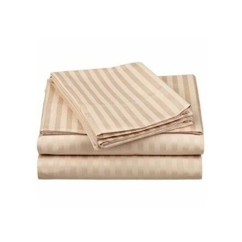Silk Duvet Cover - 3 Pieces - Stripe - Consists of Comforter and 2 Pillow Cases 50 * 70 (Beige, 240 * 260) - Image 3