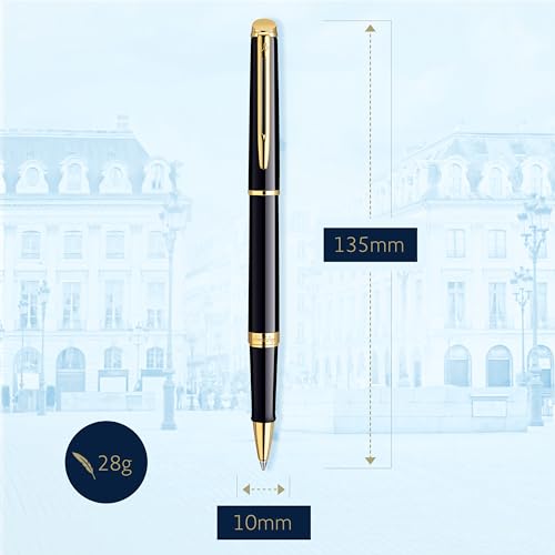 Waterman Hémisphère Rollerball Pen | Gloss Black with 23k Gold Trim | Fine Point | Black Ink | Gift Box - Image 3