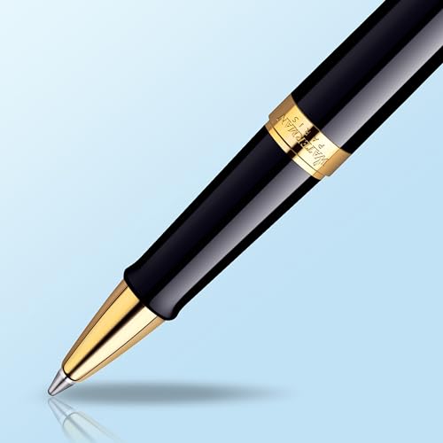 Waterman Hémisphère Rollerball Pen | Gloss Black with 23k Gold Trim | Fine Point | Black Ink | Gift Box - Image 5
