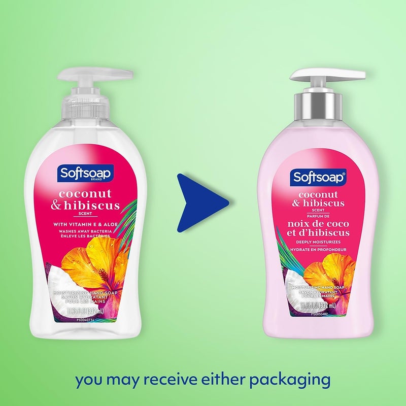 Softsoap Hydrating Liquid Hand Soap Coconut Hibiscus, Aloe Vera, 11.25 Fl Oz(pack of 1 - Image 3