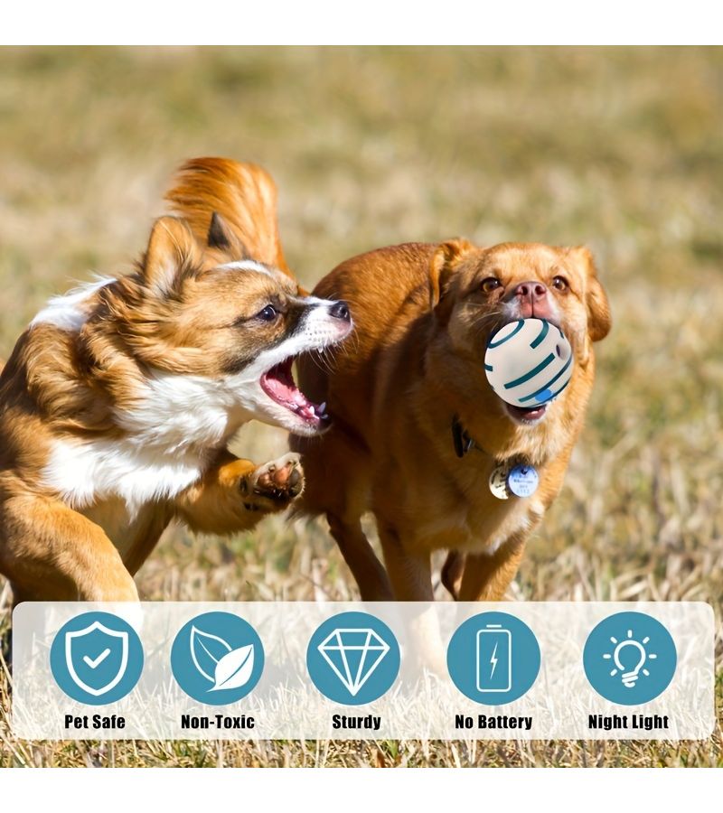 Luminous Pet Dog IQ Training Giggle Ball Toy 11cm 4.33in Without Battery - Image 5