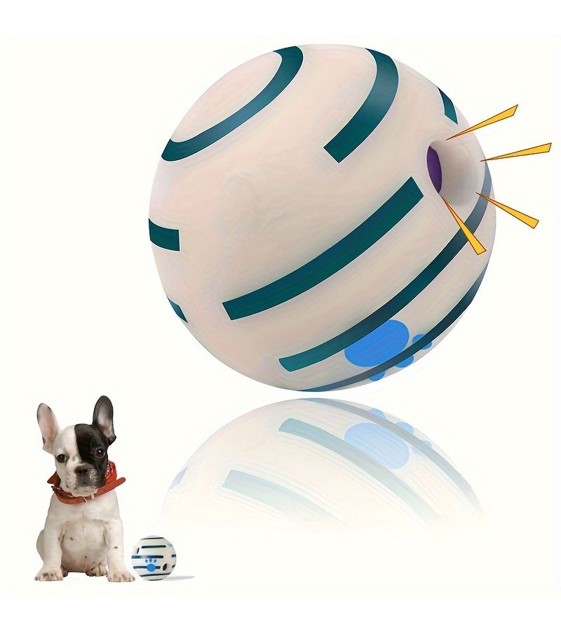 Luminous Pet Dog IQ Training Giggle Ball Toy 11cm 4.33in Without Battery - Image 1