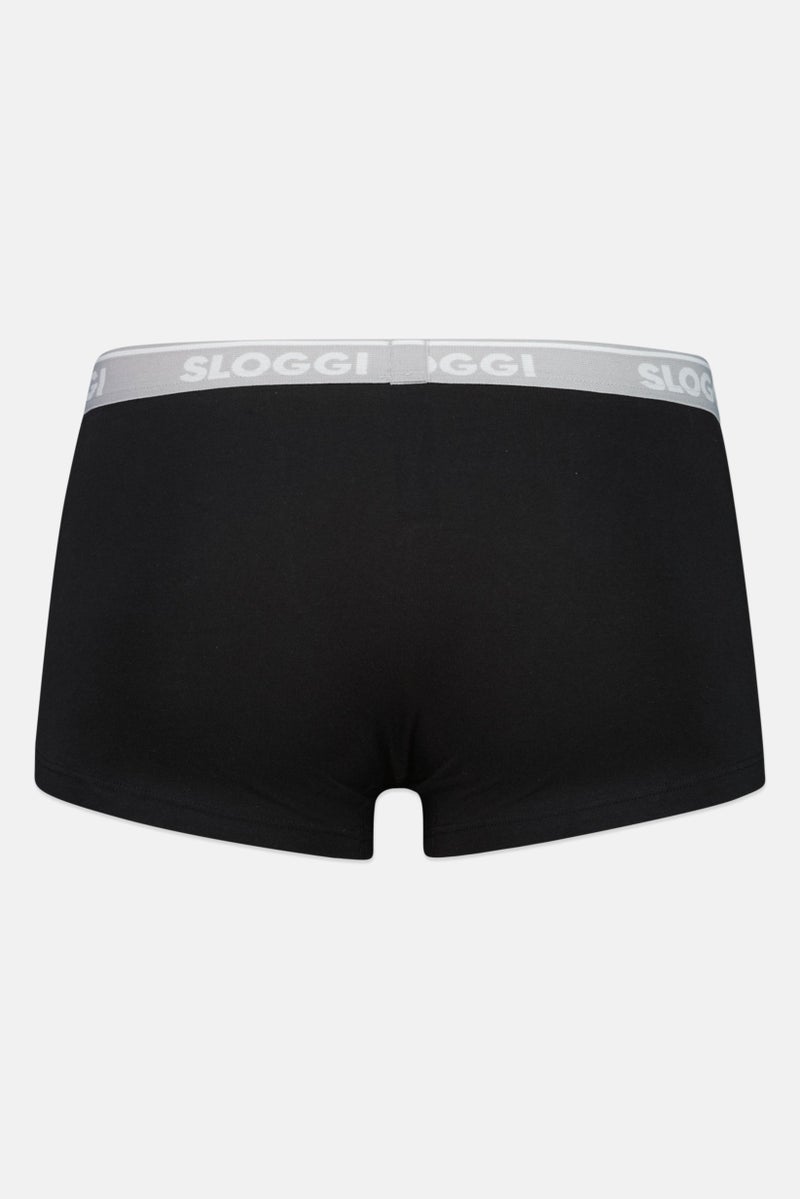 sloggi Men 2 Pieces Brand Logo Boxer Brief, Black - Image 2