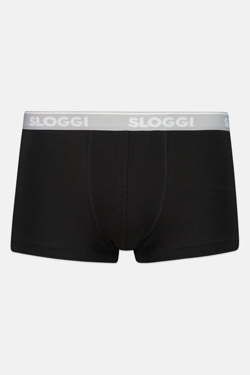 sloggi Men 2 Pieces Brand Logo Boxer Brief, Black - Image 3