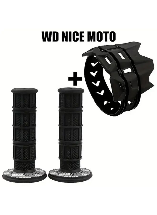 Blue Rubber Motorcycle Handlebar Grip and Exhaust Protector Kit for Dirt Bikes - Image 1