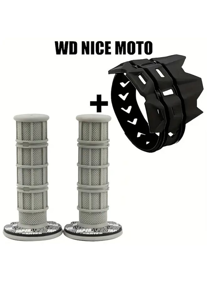 Blue Rubber Motorcycle Handlebar Grip and Exhaust Protector Kit for Dirt Bikes - Image 4