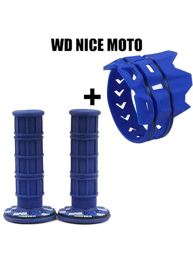 Blue Rubber Motorcycle Handlebar Grip and Exhaust Protector Kit for Dirt Bikes - Image 3