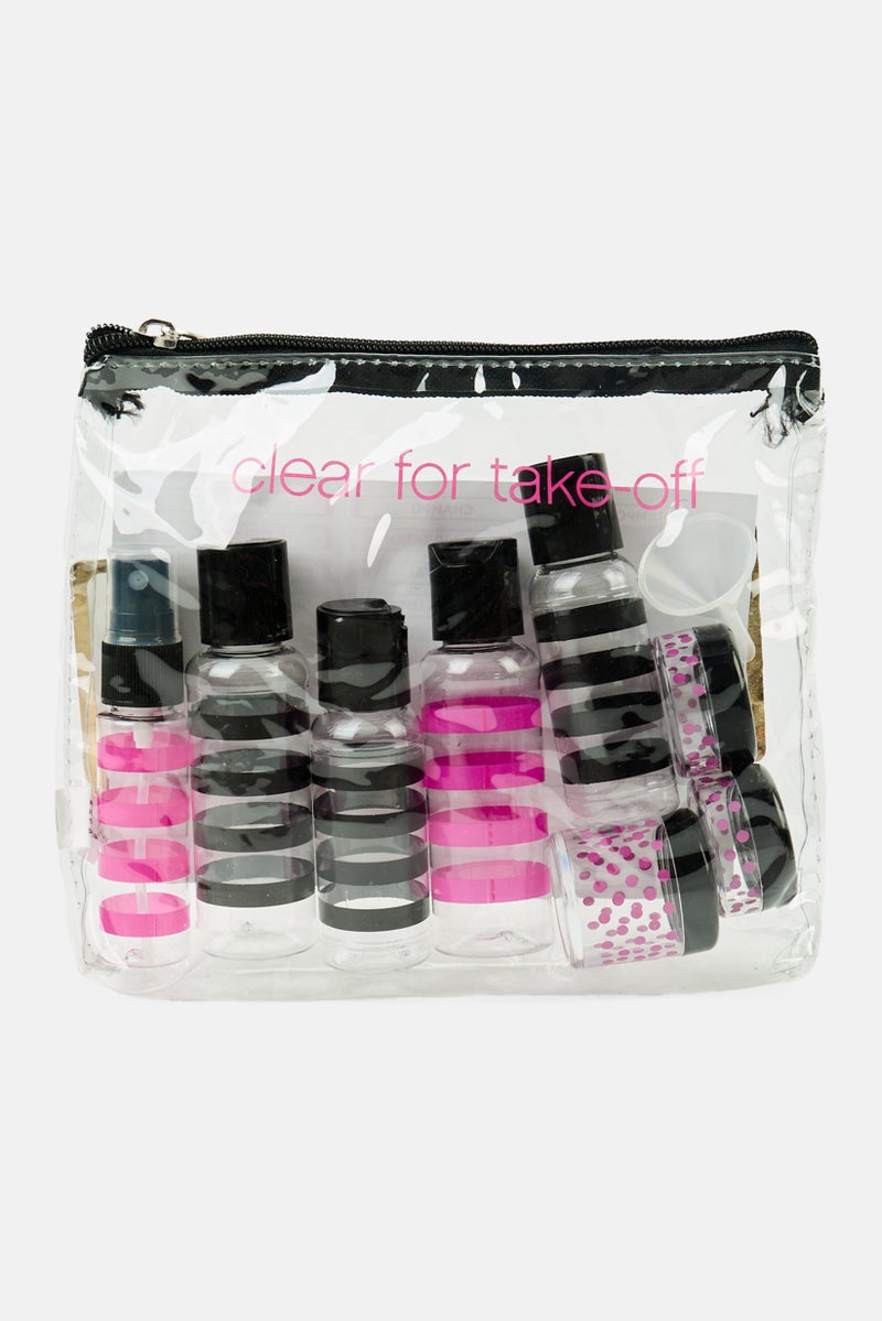 Miamica 12 Pieces Travel Bottle Set, Transparent Combo - Image 1