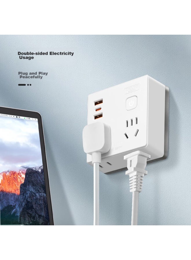 Delixi 20wpd Fast Charging 86-type Socket Adapter/converter Plug/usb+type-c Charging/socket Extension/one-to Power Strip/power Bar 4-outlet Wireless - Image 2
