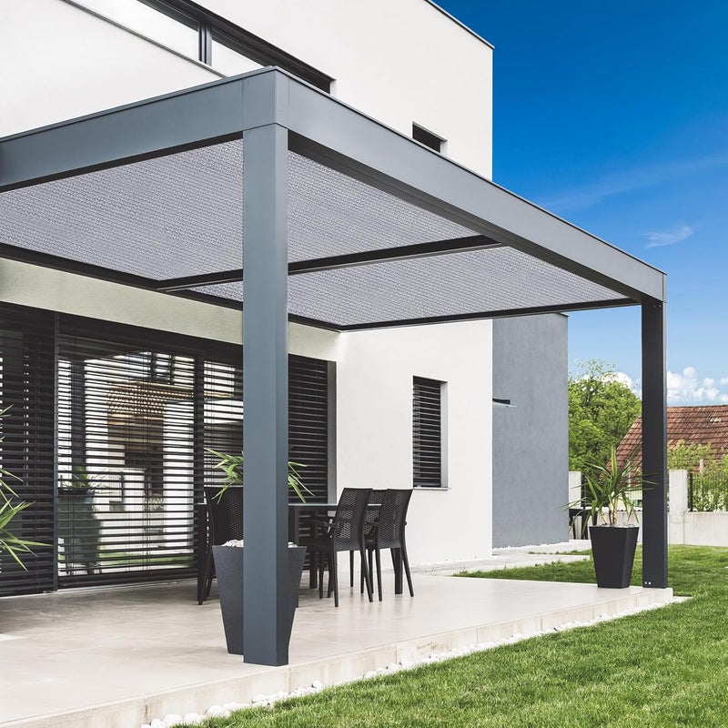 VICLLAX 90% Shade Fabric Sun Shade Cloth Privacy Screen with Reinforced Grommets for Outdoor Patio Garden Pergola Cover Canopy 4x8 FT, Light Grey - Image 4